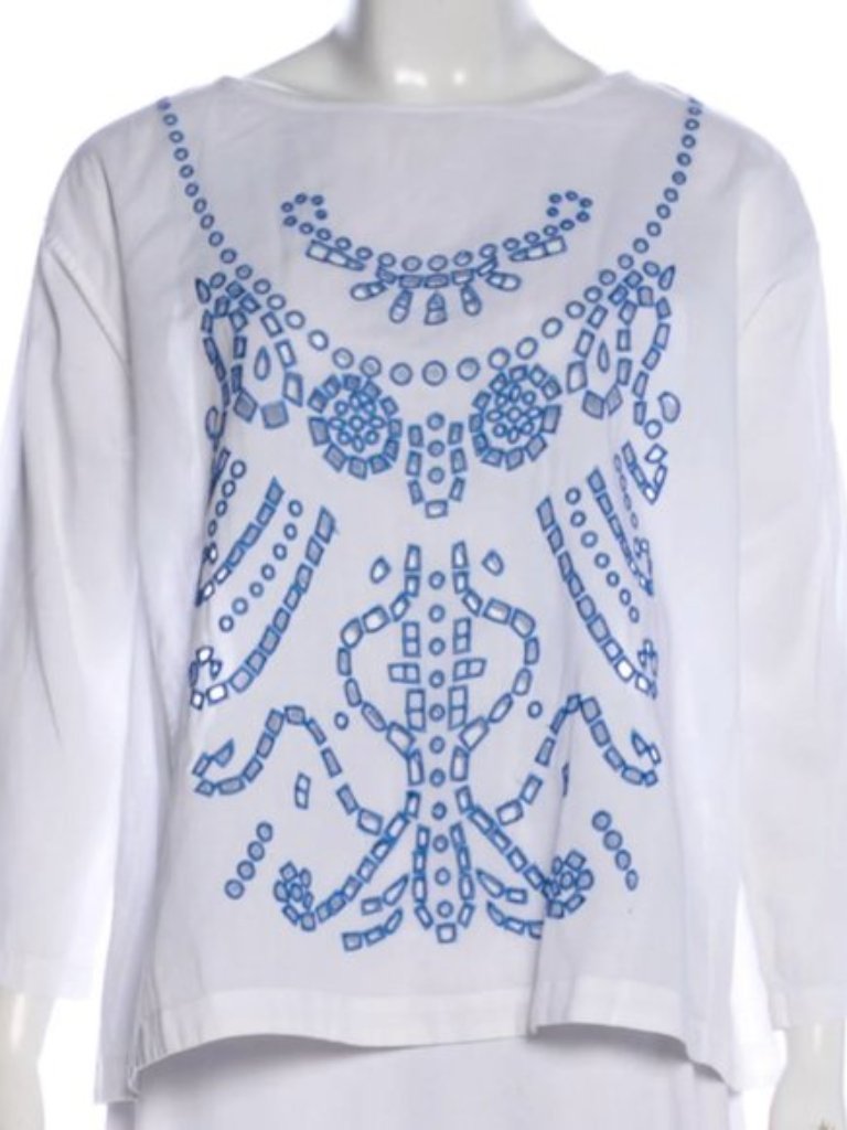 Giada Forte Bateau Neckline Top In White